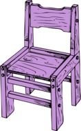 isolated purple wooden chair