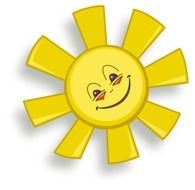 Happy cartoon sun clipart