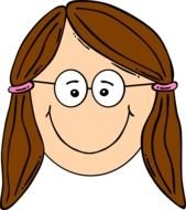 Light Skin Smiling Lady With Glasses Clip Art