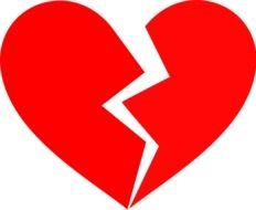 red Broken Heart Clip Art drawing