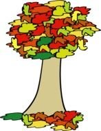 Cartoon Fall Tree Clip Art