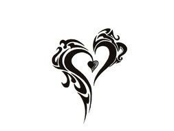 Black And White Heart Tattoo drawing