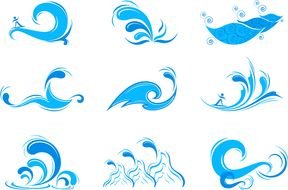 painted blue waves on a white sheet