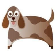 Colorful happy dog clipart