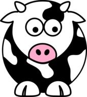 Black And White Cow Clip Art N14