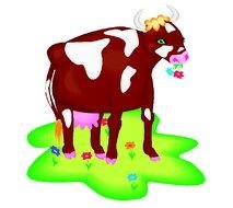 Cartoon colorful cow clipart