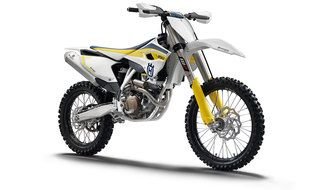 Husqvarna motorcycle on a white background