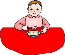 Colorful meal eating clipart