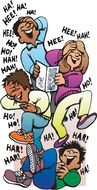 cartoon laughing people