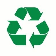 three green arrows on a recycling sign