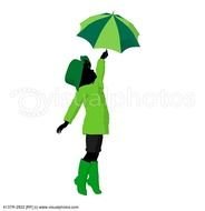 Girl With Umbrella Silhouette