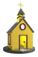 Colorful church building clipart