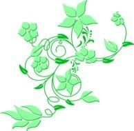 Vector green flowers drawing