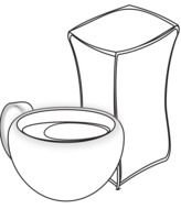 Black and white drawing of the cup and vase clipart