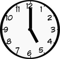 5 Clock O Clip Art