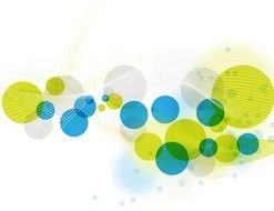 abstract illustration with the image of green and blue circles
