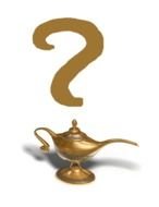question mark from magic lamp