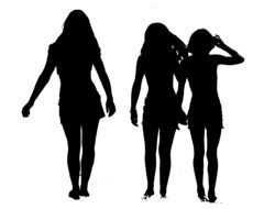 girls Silhouettes drawing