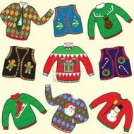 Ugly Christmas Sweater Party Clip Art