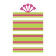 striped birthday present box