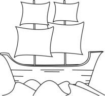 Black And White Ship Clip Art N8