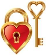 heart lock with key