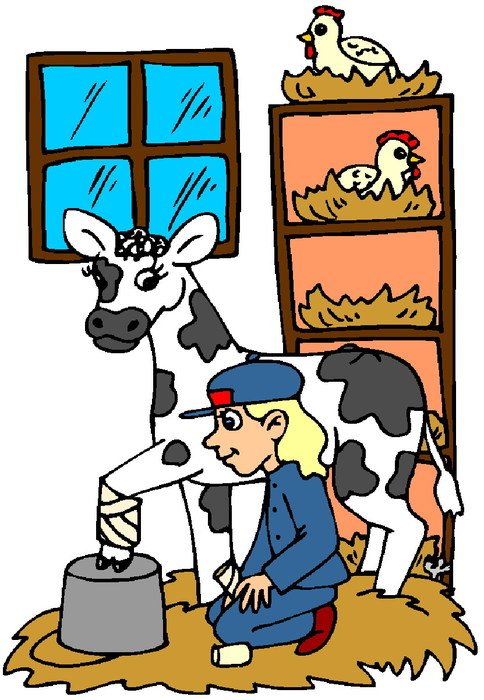 Cow and boy drawing