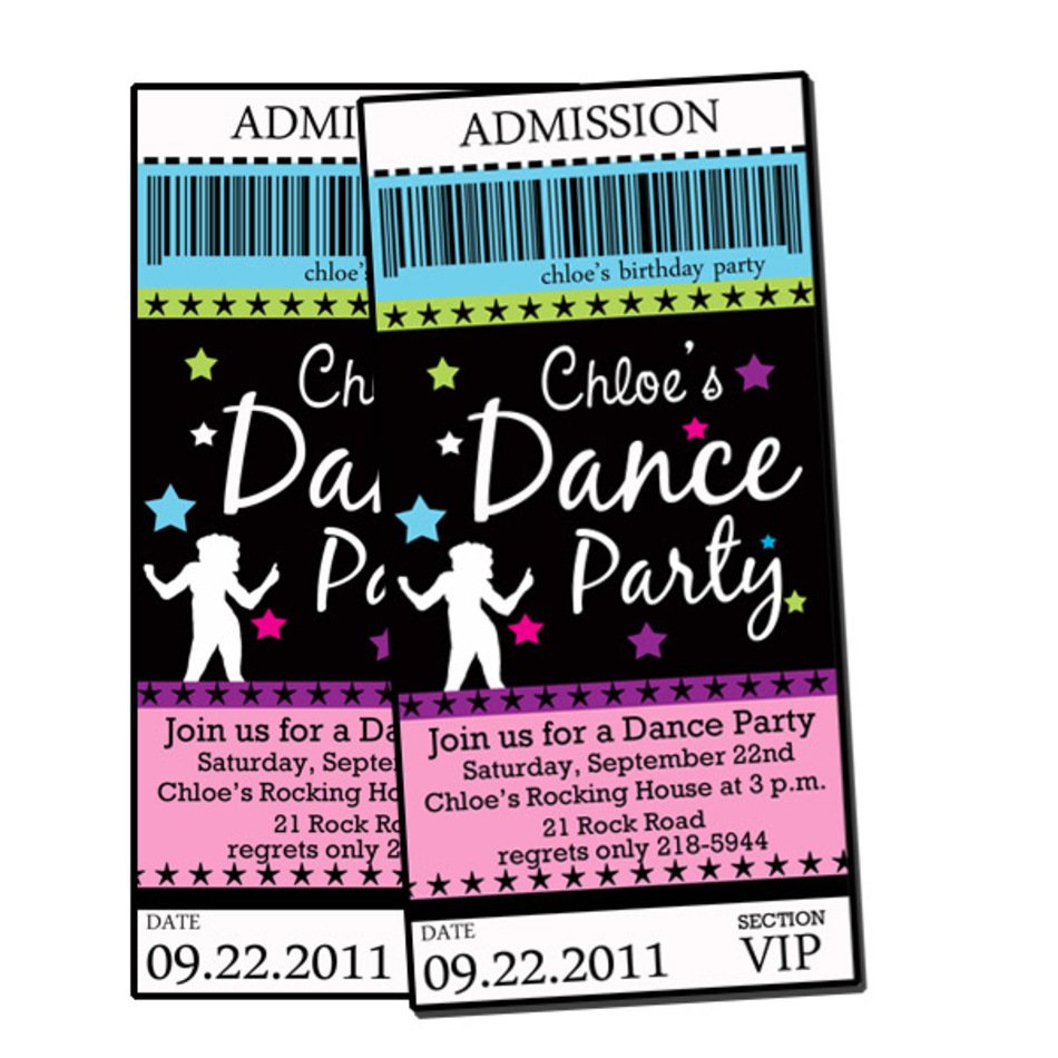 Dance Party Invitations