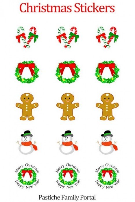Christmas Sticker Sheet Clip Art