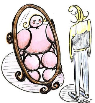 Woman Looking In Mirror