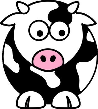Black And White Cow Clip Art N14