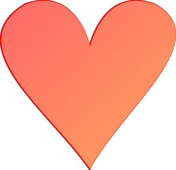 Coral Heart Clip Art N3