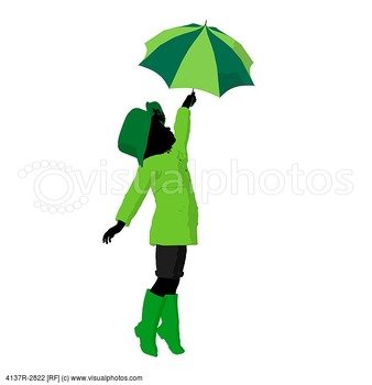 Girl With Umbrella Silhouette