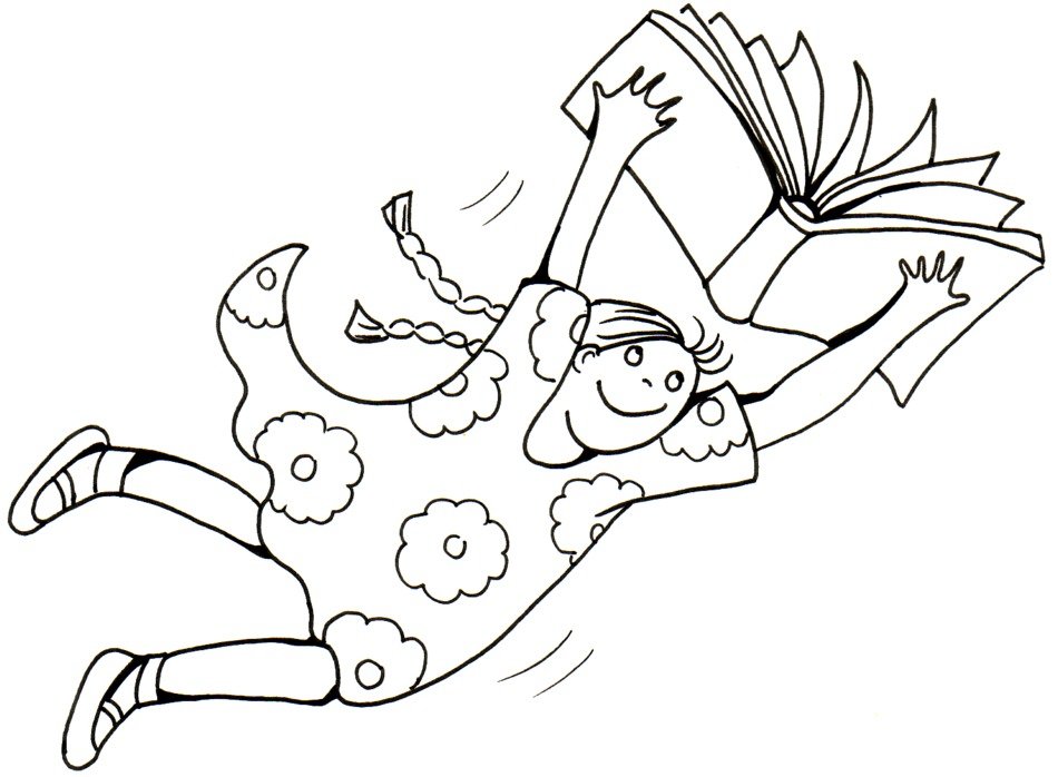 cheno white picture of a girl with a book in her hands