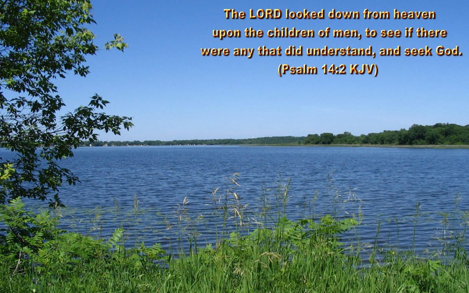 green lakeshore at summer, Christian Wallpapers With Bible Verses