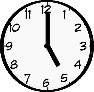 5 Clock O Clip Art