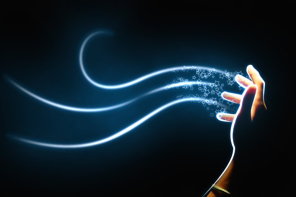 Hand With Light as a drawing