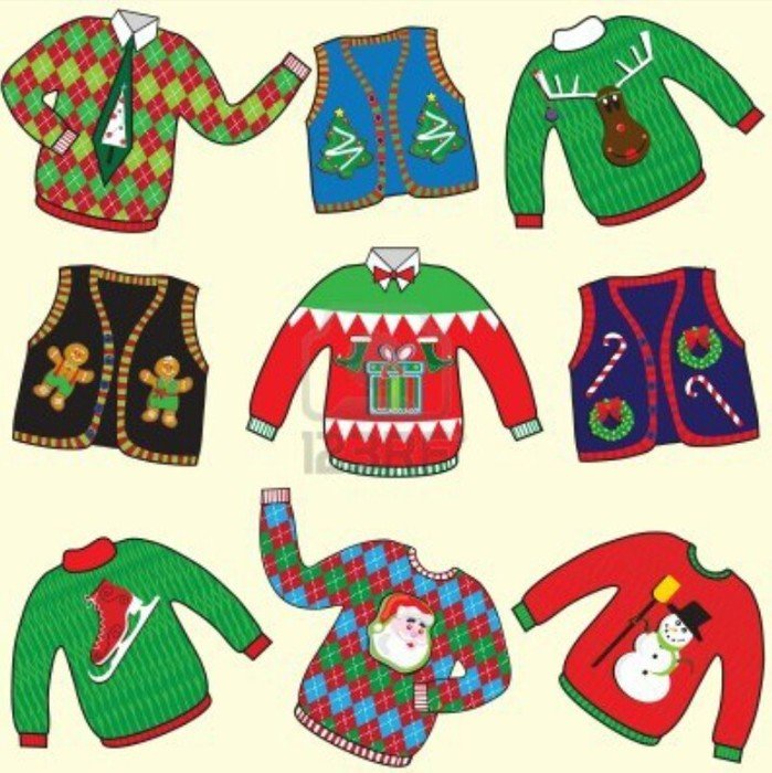 Ugly Christmas Sweater Party Clip Art