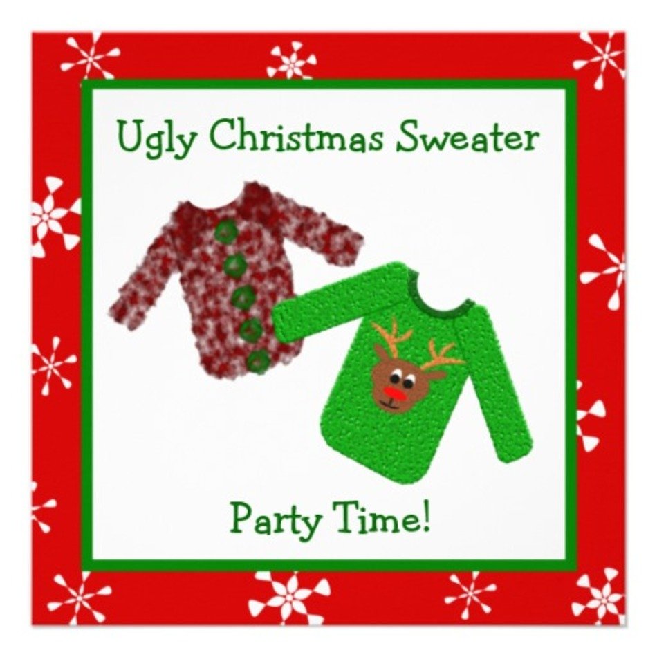 Ugly Christmas Sweater Party Invitations N2