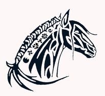 Horse Head Tribal Tattoo Designs