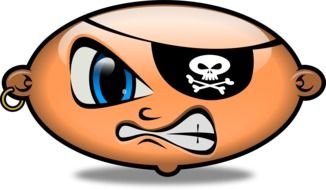 head of a furious pirate as a picture for clipart