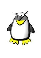 isolated funny cartoon penguin