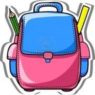 Cartoon School Bag blue pink drawing