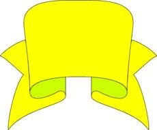 drawn yellow swirl banner