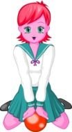 Anime School Girl Clipart