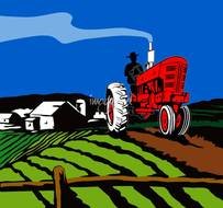 Old Farm Tractor Clip Art