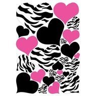 Hot Pink Zebra Print Hearts N2
