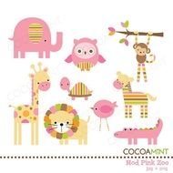 Pink Baby Animals Clip Art