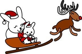 drawing a deer with hares in a sleigh