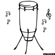 African Drum Coloring Pages